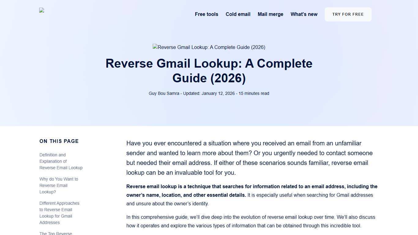 Reverse Gmail Lookup: A Complete Guide (2026)